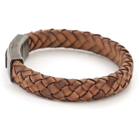 men's brown leather bracelets uk